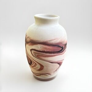 Vintage Nemadji Pottery USA Swirl Marbled Art Pottery Vase Southwestern Decor